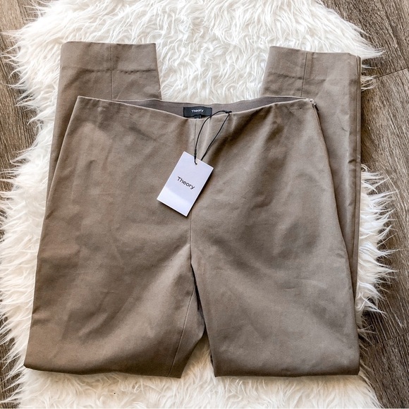 Theory Women's Skinny Legging Pants Dark Mushroom Size 10 - Picture 3 of 8